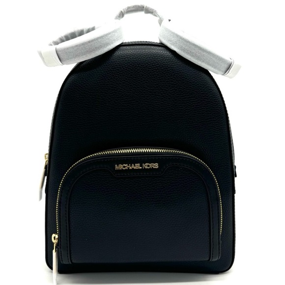 Michael Kors Medium Jaycee Backpack Black/Gold - Picture 1 of 12